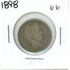 Image 1 : 1898 USA barber 25 cents coin