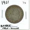 Image 1 : 1911 USA barber half dollar