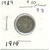 Image 1 : 1919 Canadian ten cent coin
