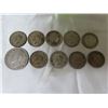 Image 2 : Lot of 9 1940's Silver Dimes and 1 1941 Silver Quarter