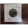 Image 1 : 1951 High Relief Silver 25 Cents. AU-50. Lightly Toned.