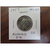 Image 1 : 1957 Silver 25 Cents. MS-63 with Rotated Die. Lightly Toned.