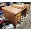Image 8 : Large vintage wooden desk - needs repairs