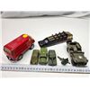 Image 1 : Vintage toy cars - army trucks and tank, and Tonka van