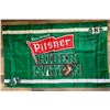 Image 1 : One Saskatchewan Roughriders Pilsner Flag. Approx 5’ X 3’. Different look on each side.