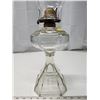 Image 2 : #2 Clear glass coal oil lamp - 19.5"H w/ chimney
