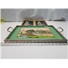 Image 2 : Vintage handled serving tray & 2 framed pictures