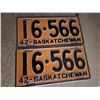 Image 1 : Pair of 1942 Passenger License Plates 16-566
