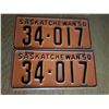 Image 1 : Pair of 1950 Passenger License Plates 34-017