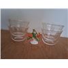 Image 1 : Vintage Set of four Fire King Desert Fruit Bowls and Vintage Cute Kawaii Ceramic Kitsch big eye fidd