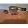 Image 1 : Vintage Small Aluminum Hand Squeeze Flour Sifter and Vintage Art Deco Bracelet