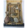 Image 2 : wooden box of assorted stones