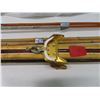 Image 5 : set of antique cross country skis and 2 pairs of bamboo poles
