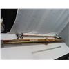 Image 6 : set of antique cross country skis and 2 pairs of bamboo poles