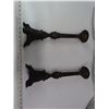Image 3 : two cast iron candle sticks