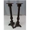 Image 5 : two cast iron candle sticks