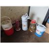 Image 1 : tote of juice jugs , camping jugs coleman jug