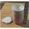 Image 3 : Double walled ceramic slant to go mug- pink & white