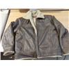 Image 1 : Wilsons leather aviator style jacket- large -dark brown