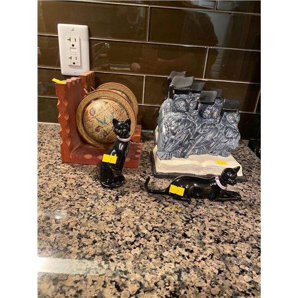 Assortment Of Book Shelf decor ( Book Ends, Figurines )