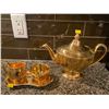 Image 1 : Gold Finished Ceramic Tea Pot And Matching Sugar and Cream Jars