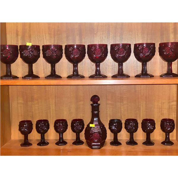 Assortment Of Vintage Cherry Glassware