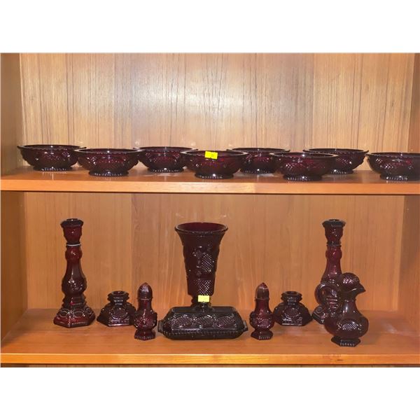 Assortment Of Vintage Cherry Glassware