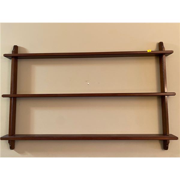 Vintage Dark Wood Wall Mounted Shelves 41w x 2d x 26T