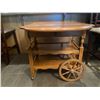 Image 2 : Vintage Wooden Serving Trolley With Foldable Flaps 42L x 28w x 29T