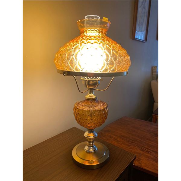 Vintage Blown Glass Lamp (Tested And Works) 22T
