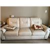 Image 1 : High-End Modern White Leather Couch 82L x 35W x 34T And Care Kit