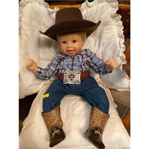 The Ashton Drake Galleries Little Cowboy Realistic Baby Doll