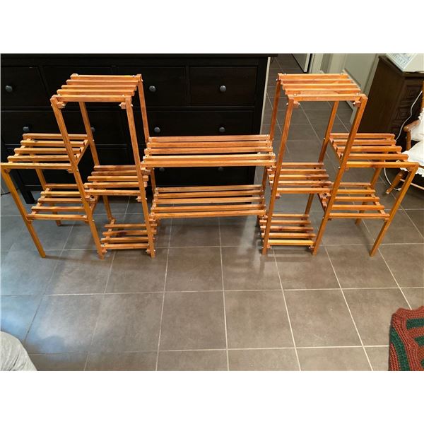Geometrical Wooden Shelving Unit 71L x 11W x 37T