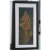 Image 1 : Dancing Hula Girl 1920's Lithograph by Gene Pressler, Framed, 16"x30"