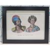 Image 1 : Residents of Sandwich Islands 1824 Engraving, Hand Colored, Framed, 15"x12"