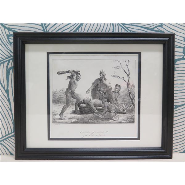 Execution of a Criminal 1823 Engraving, Framed, 14.5"x12"