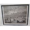 Image 2 : Hawaiians Playing 2 Image 1872 Engravings, Framed, 13.5"x22"