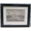 Image 1 : Village of Waikiki 1873 Engraving, Framed, 15"x12"