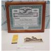 Image 1 : Waikiki Tavern 1924 Stock Certificate, 67 Shares Issued (no cash value), Framed, 12.5"x10"