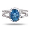 Image 1 : 1.72 ctw Aquamarine and 0.33 ctw Diamond 18K White Gold Ring