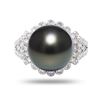 13mm Tahitian Pearl and 1.01 ctw Diamond 18K White Gold Ring
