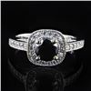 1.24 ctw CENTER Black Diamond 14K White Gold Ring (1.60 ctw Diamonds)