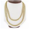 Image 1 : 14K Gold Long Faceted Gold Open Weave Pattern "Scarf" 39" Long Wrap Necklace