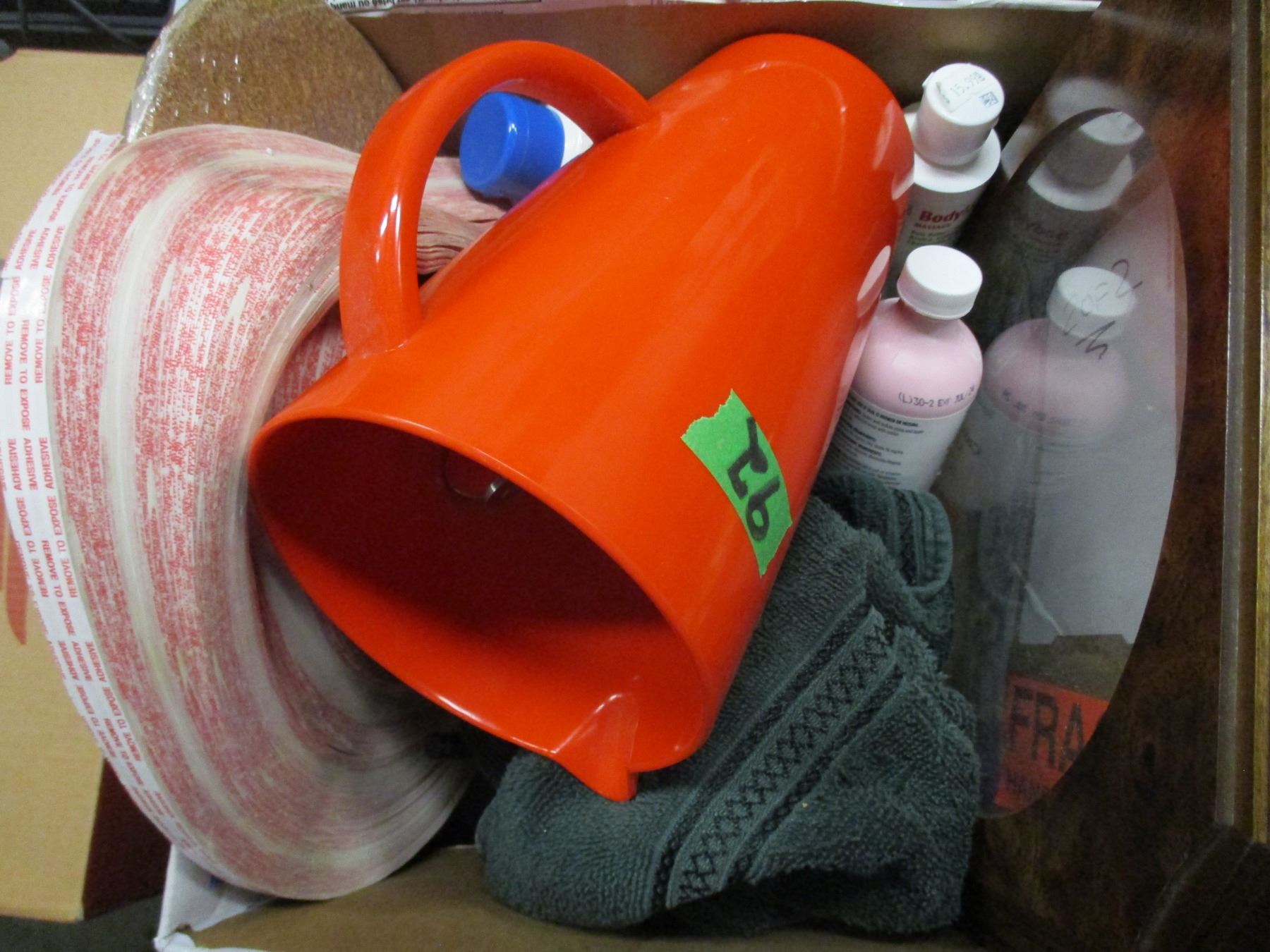 BOX C/W STICKY TAPE, ETC