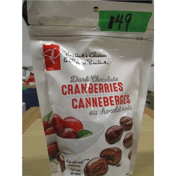 SHELF PULLS (AS IS):  DARK CHOCOLATE CRANBERRIES (340G)