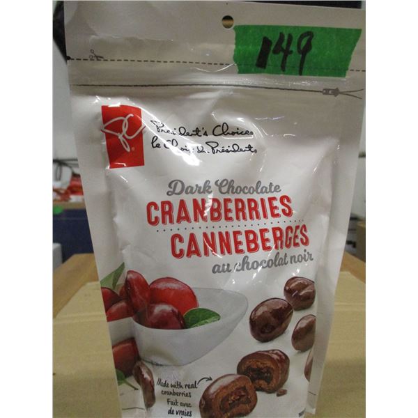 SHELF PULLS (AS IS):  DARK CHOCOLATE CRANBERRIES (340G)
