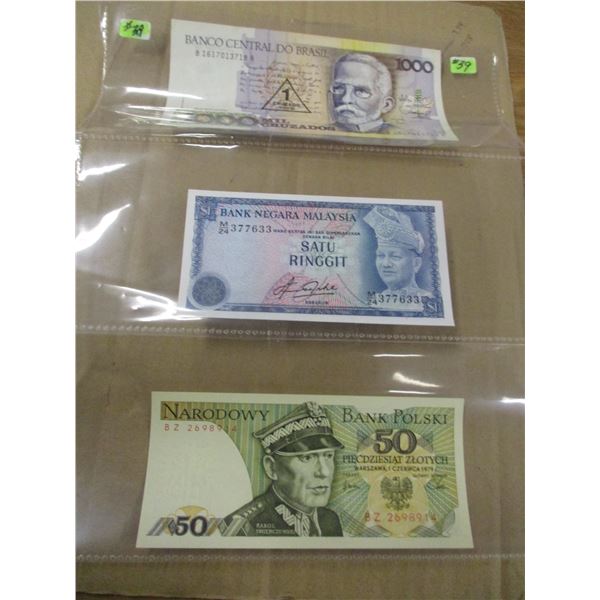 STOCK SHEET OF WORLD COLLECTABLE BANK NOTES