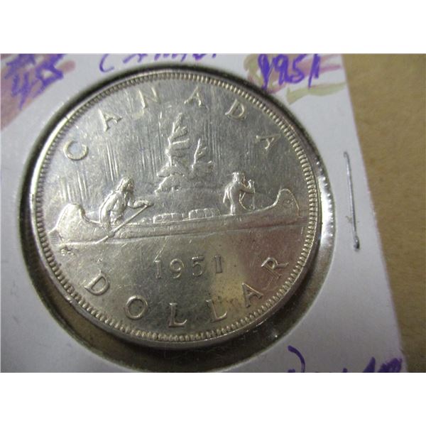 1951 CANADA KING GEORGE VI SILVER DOLLAR
