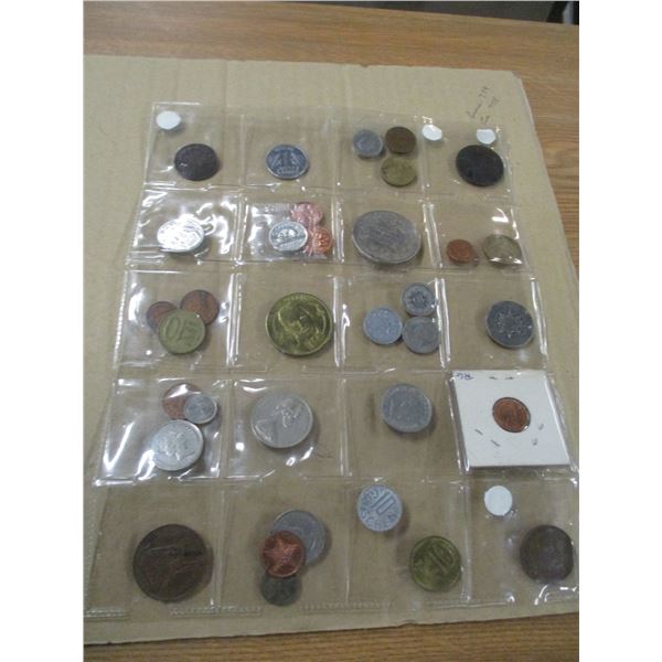 STOCK SHEET OF OVER 20 WORLD COLLECTABLE COINS