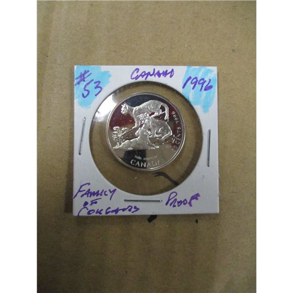 1996 FAMILY OF COUGARS PROOF CAMEO HALF DOLLAR